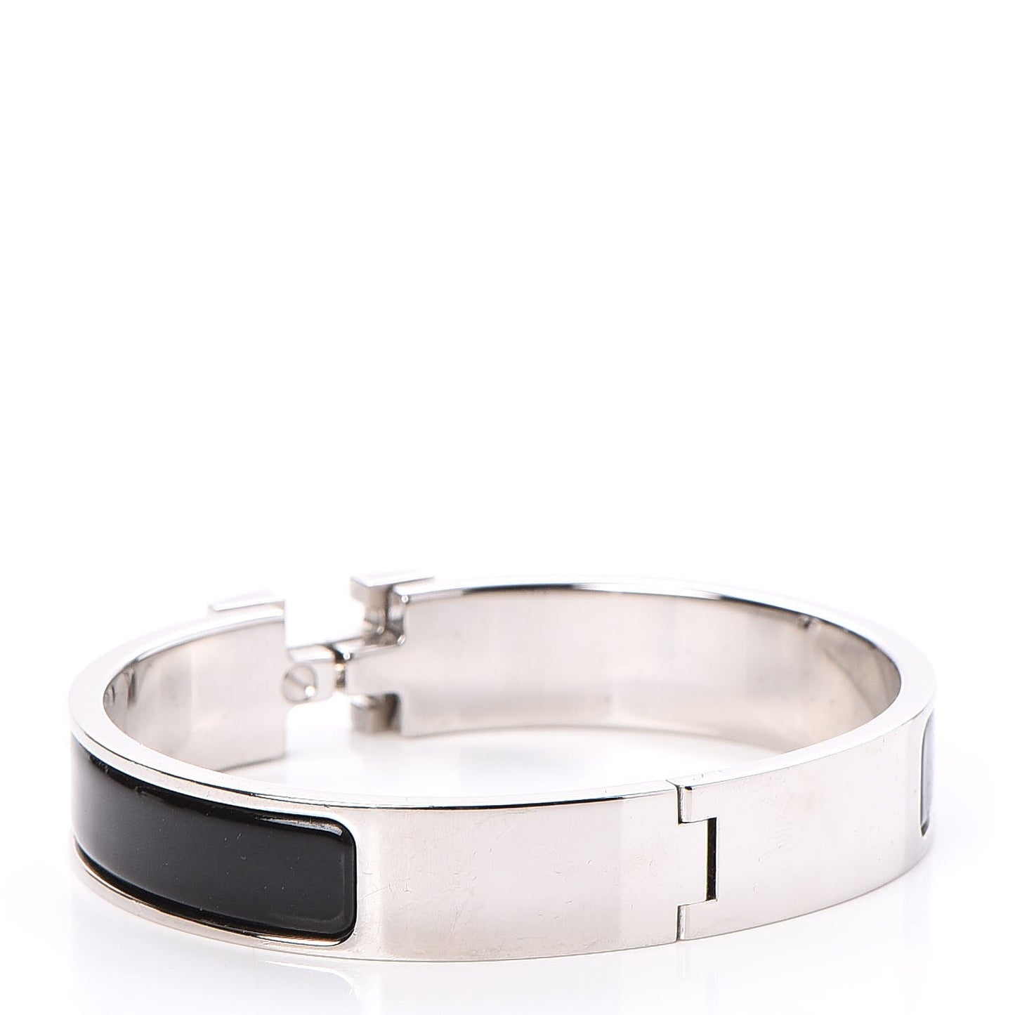 Enamel Narrow Clic Clac H Bracelet GM Black
