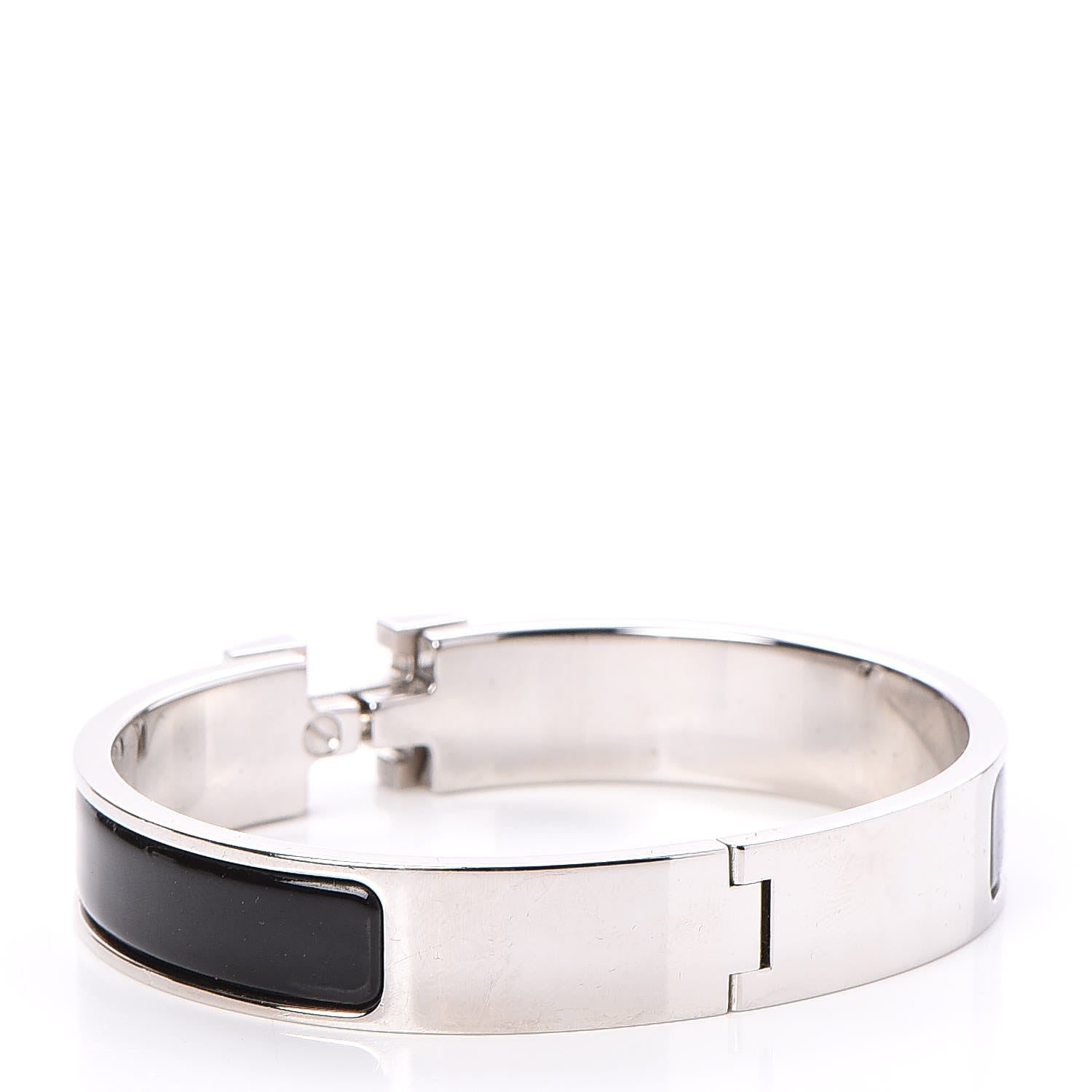 Hermes Enamel Narrow Clic Clac H Bracelet GM Black 3 of 5