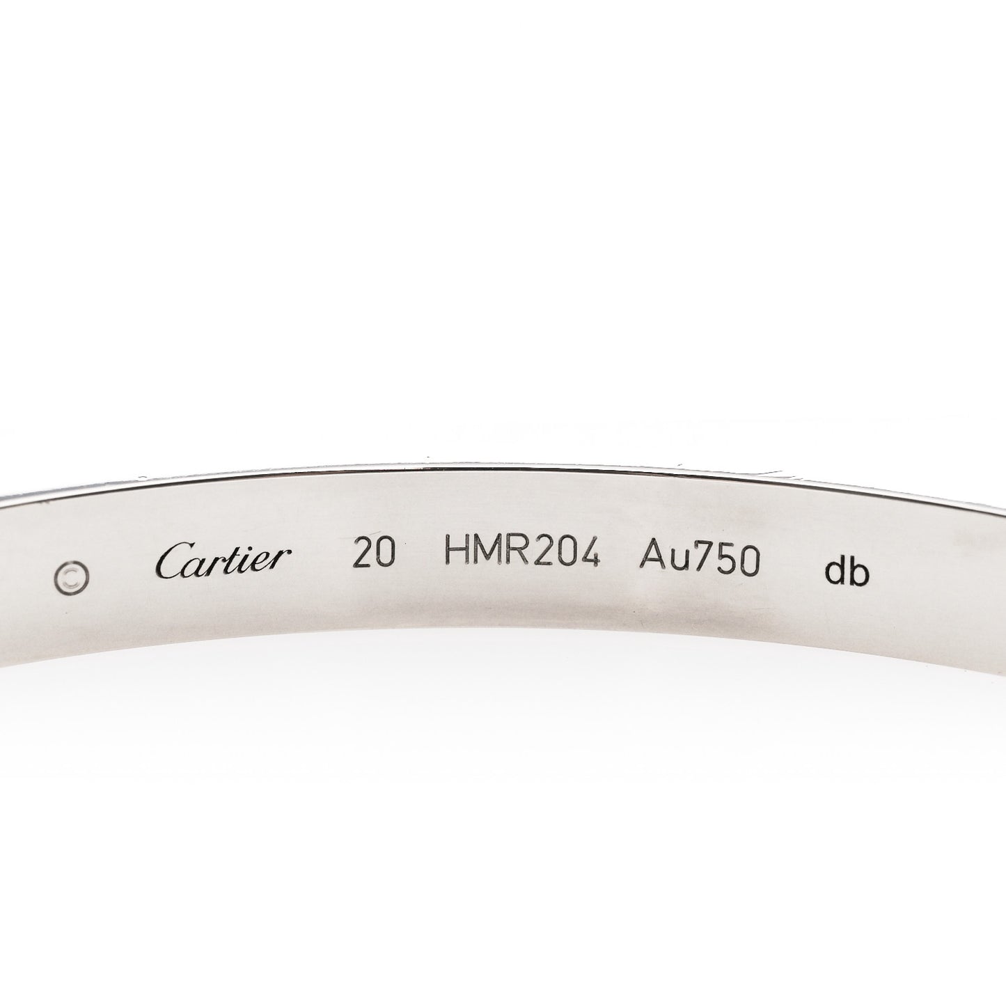 18K White Gold LOVE Bracelet 20