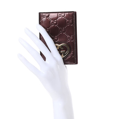 Gucci Shine Guccissima Lovely Heart Mini ID Wallet Scarlatto 2 of 9