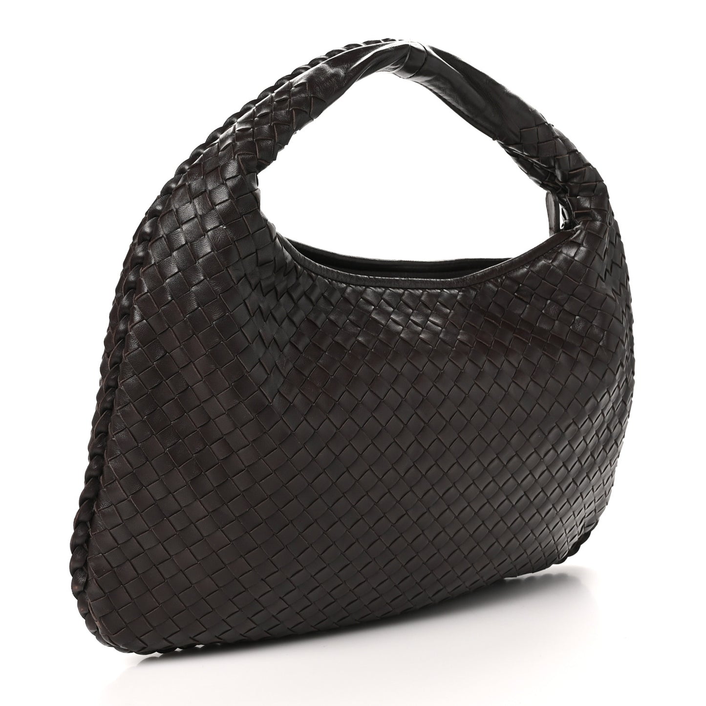 Nappa Intrecciato Medium Veneta Hobo Ebano