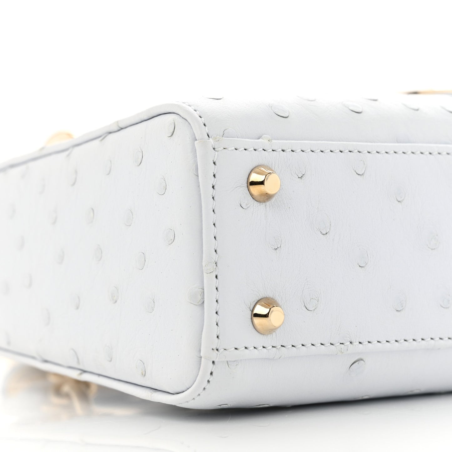 Ostrich Mini Lady Dior Light Blue