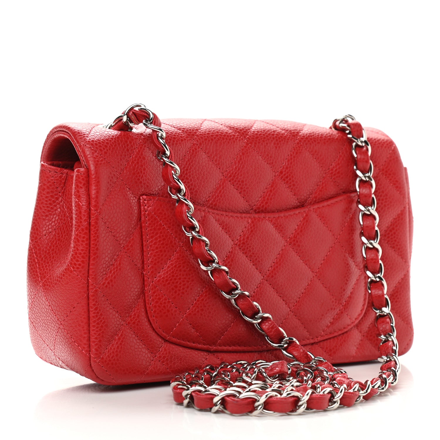 Chanel Caviar Quilted Mini Rectangular Flap Red 3 of 9