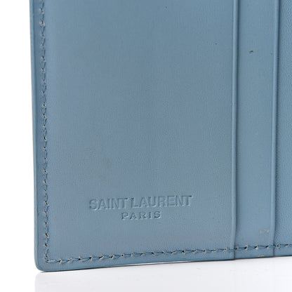 Saint Laurent Calfskin Trifold Wallet Blue 5 of 5