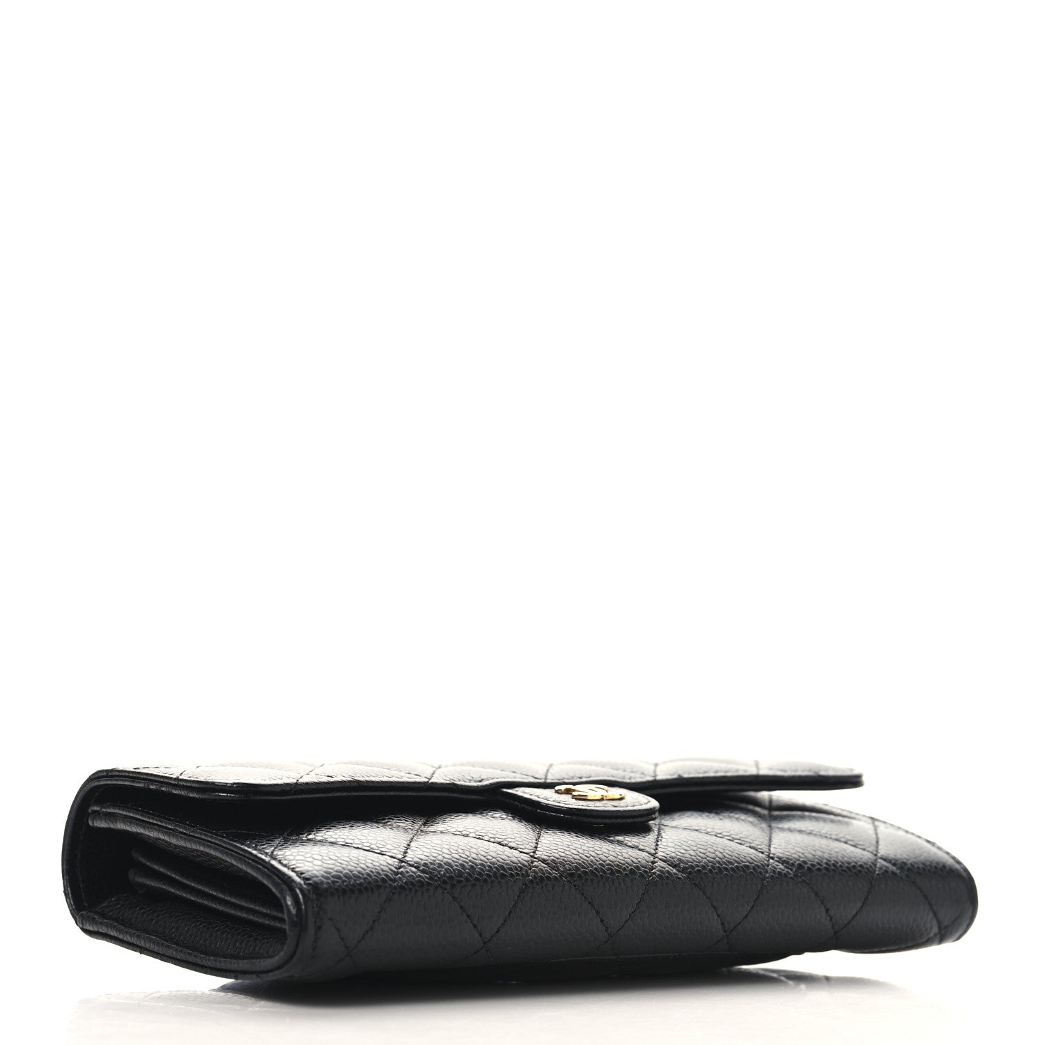 Chanel Caviar Quilted Large Gusset Flap Wallet Black 4 of 8