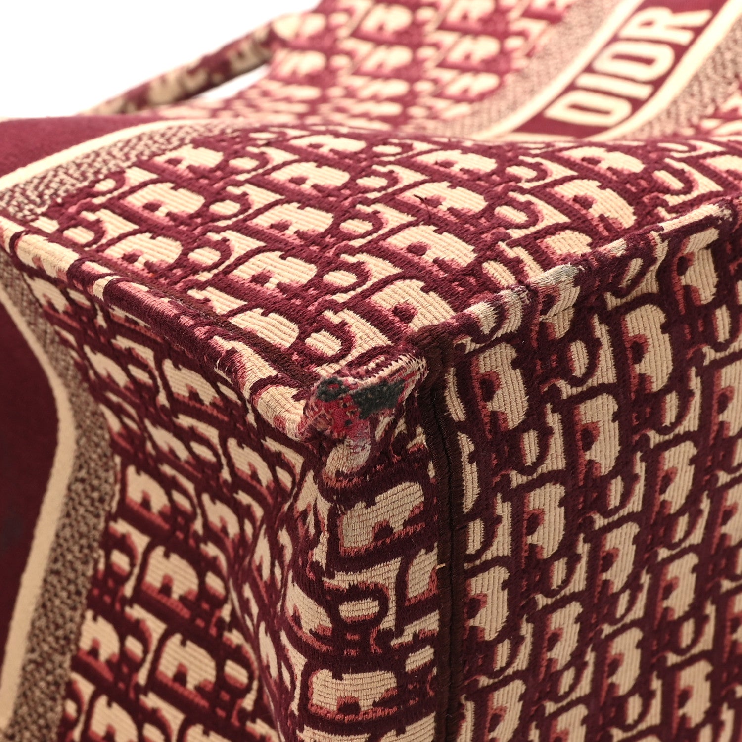 Christian Dior Oblique Large Book Tote Burgundy Multicolor 9 of 13