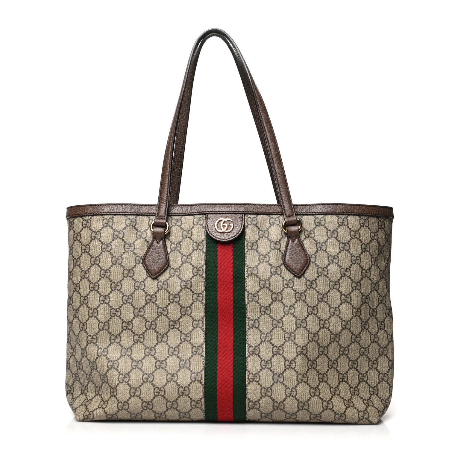 Gucci GG Supreme Monogram Medium Ophidia Shopping Tote Brown 1 of 8