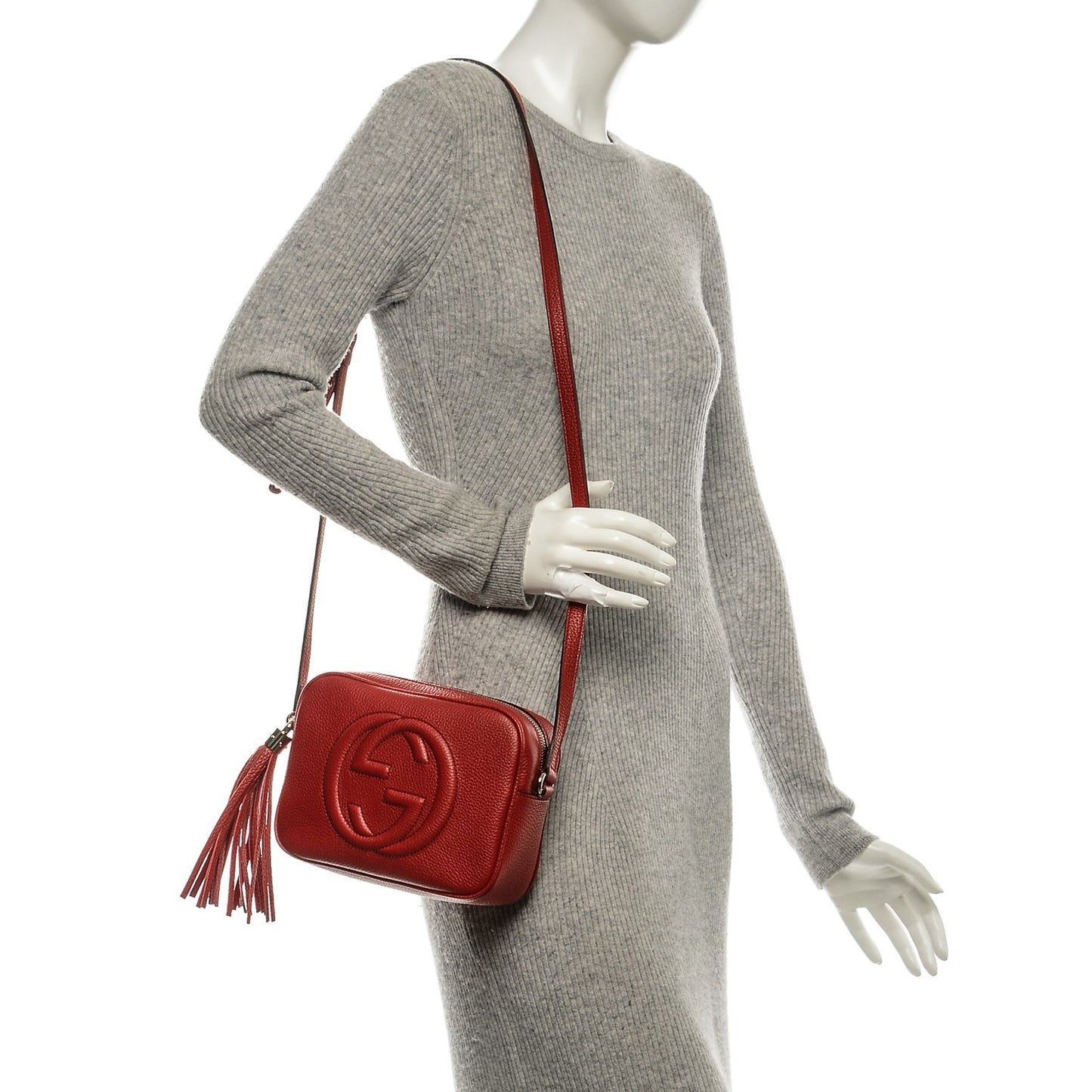 Pebbled Calfskin Small Soho Disco Bag Tabasco Red