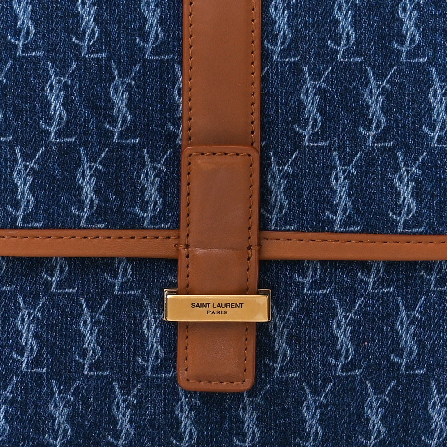 Suede All-Over Monogram Small Le Monogramme Satchel Denim
