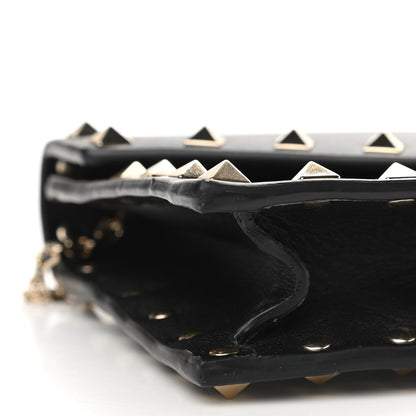 Valentino Garavani Vitello Rockstud Envelope Wallet on Chain Black 8 of 10