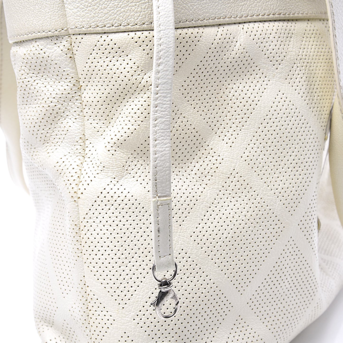 Goatskin Perforated Large CC Tote White