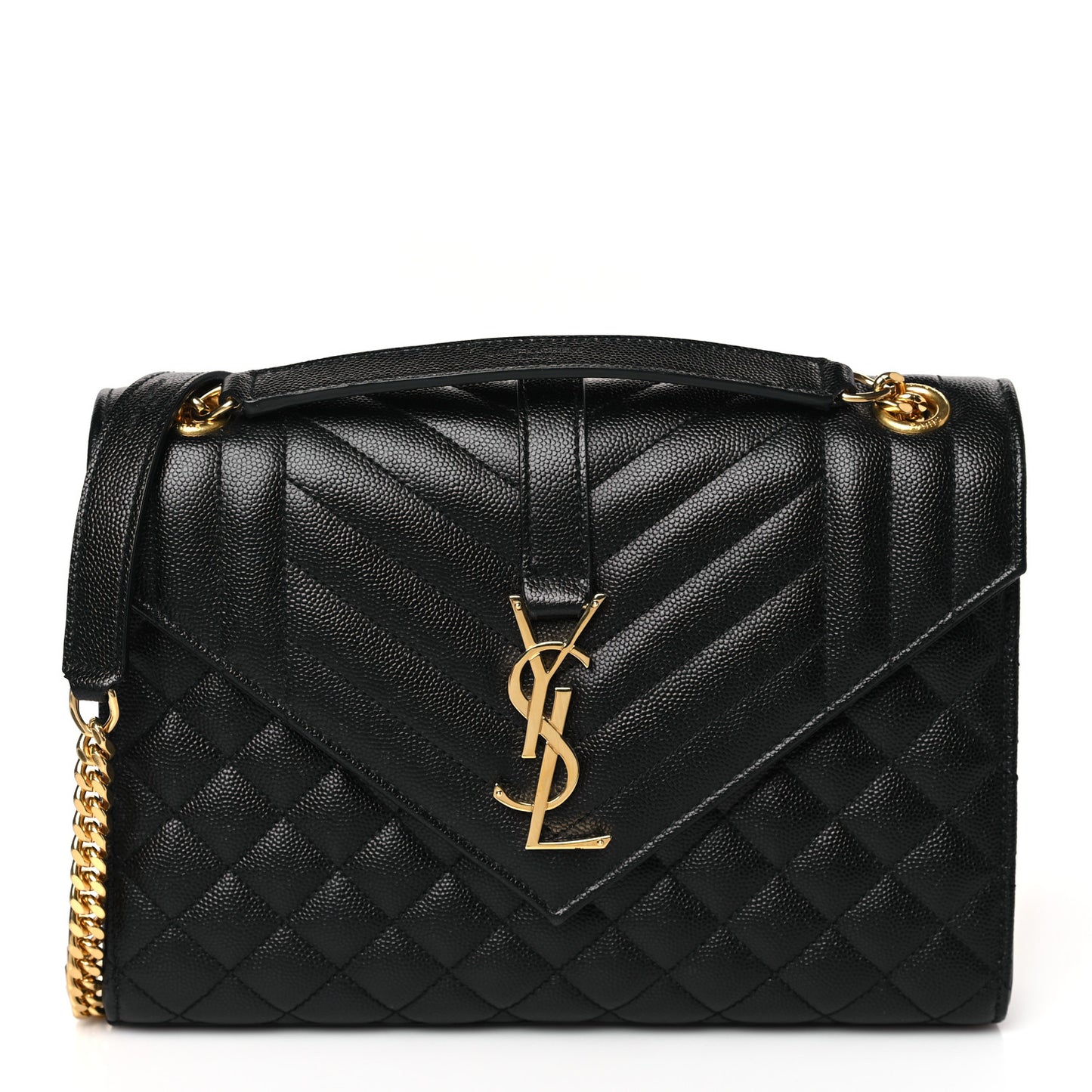 Grain De Poudre Textured Mixed Matelasse Triquilt Medium Monogram Satchel Black