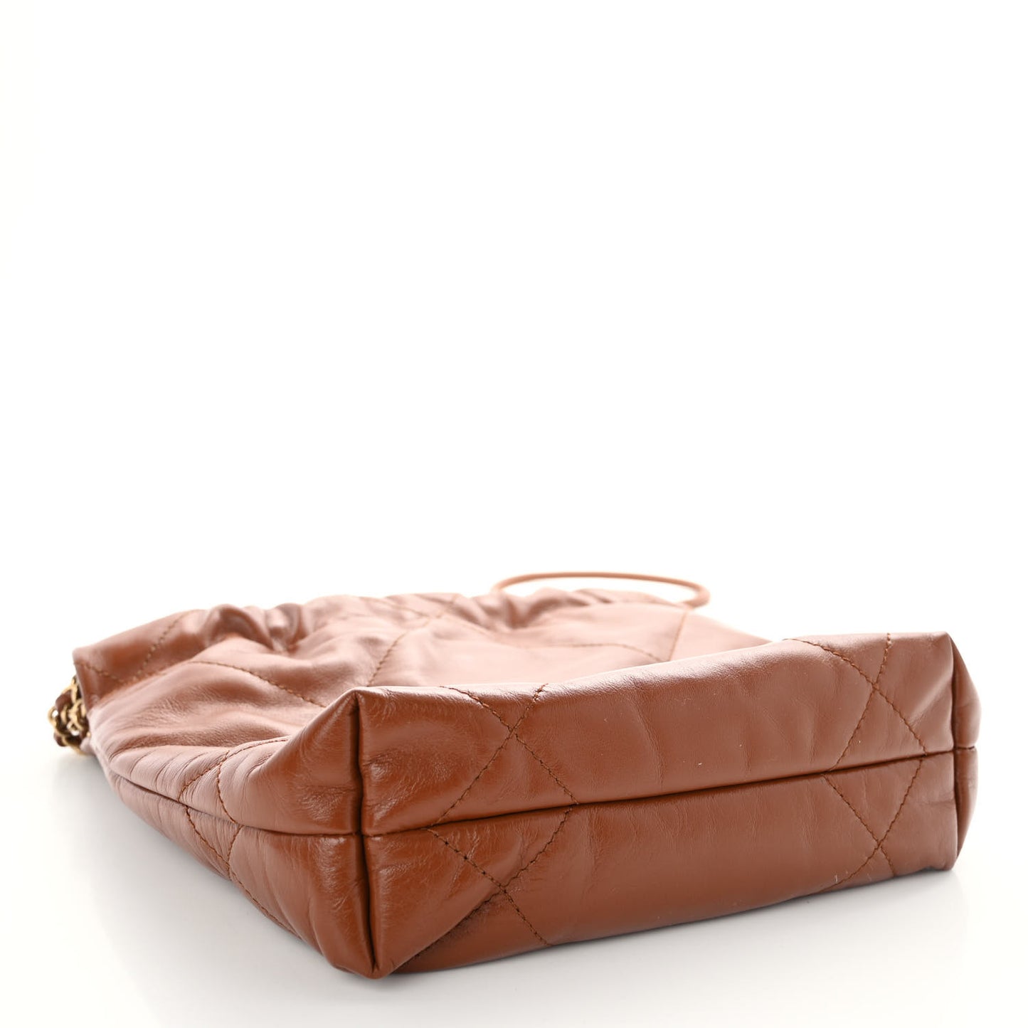 Shiny Calfskin Quilted Mini Chanel 22 Light Brown