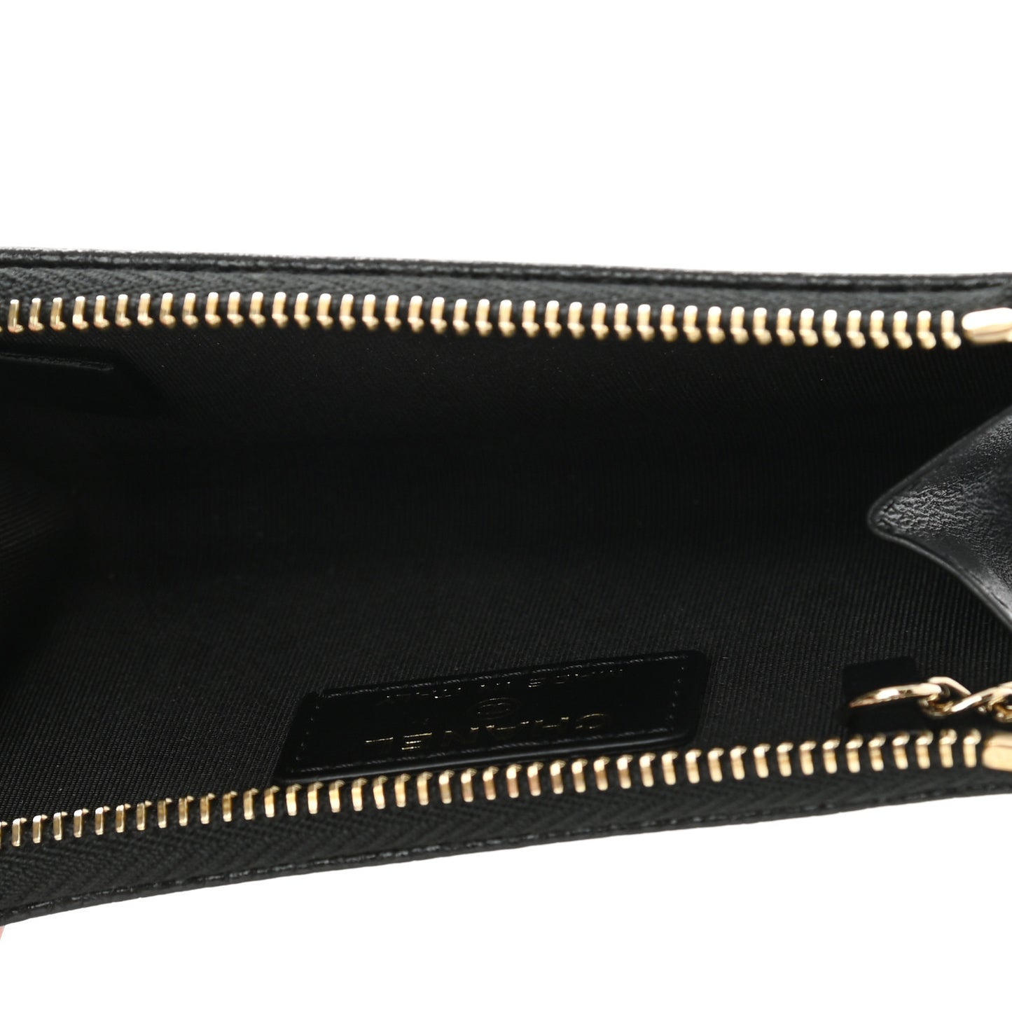 Caviar Camellia Embossed Key Holder Case Black