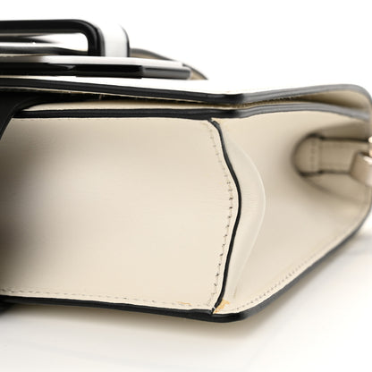 Prada City Calf Plex Ribbon Bag White Black 9 of 12