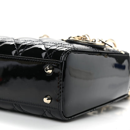 Christian Dior Patent Cannage Mini Lady Dior Black 10 of 11