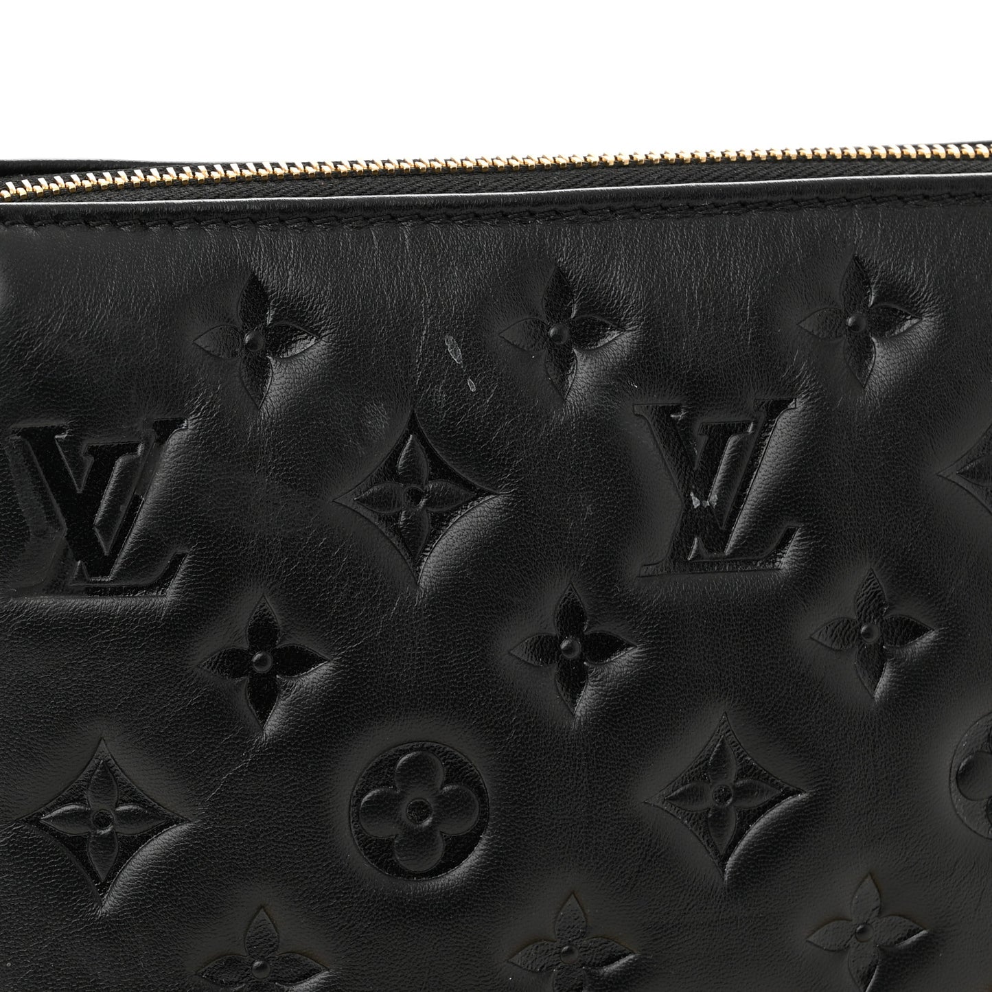Lambskin Embossed Monogram Coussin BB Black