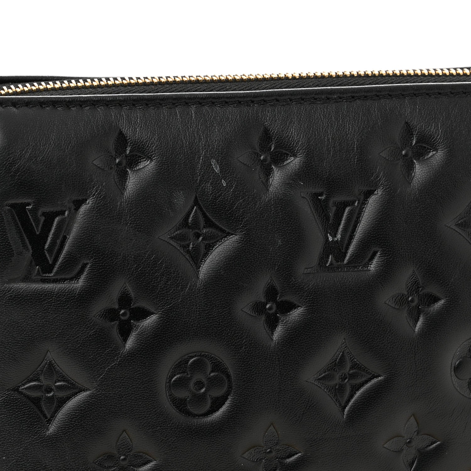 Louis Vuitton Lambskin Embossed Monogram Coussin BB Black 10 of 11