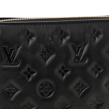 Louis Vuitton Lambskin Embossed Monogram Coussin BB Black 10 of 11