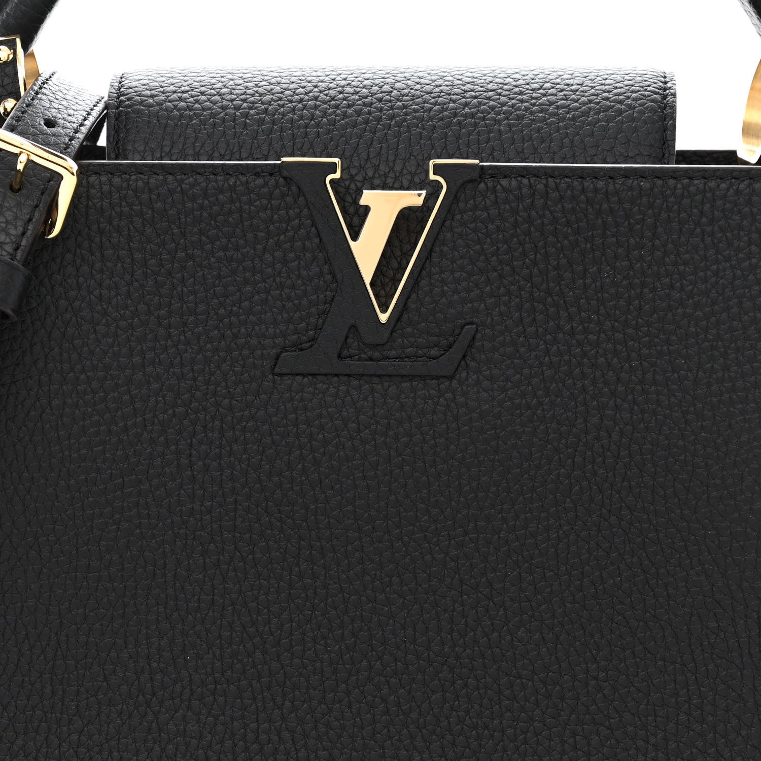 Louis Vuitton Taurillon Capucines MM Black Fuchsia 7 of 10
