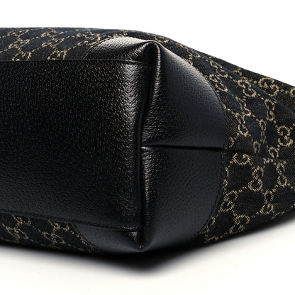 Gucci Jacquard Black Denim GG Monogram Medium Ophidia Shopping Tote Black Ivory 10 of 11