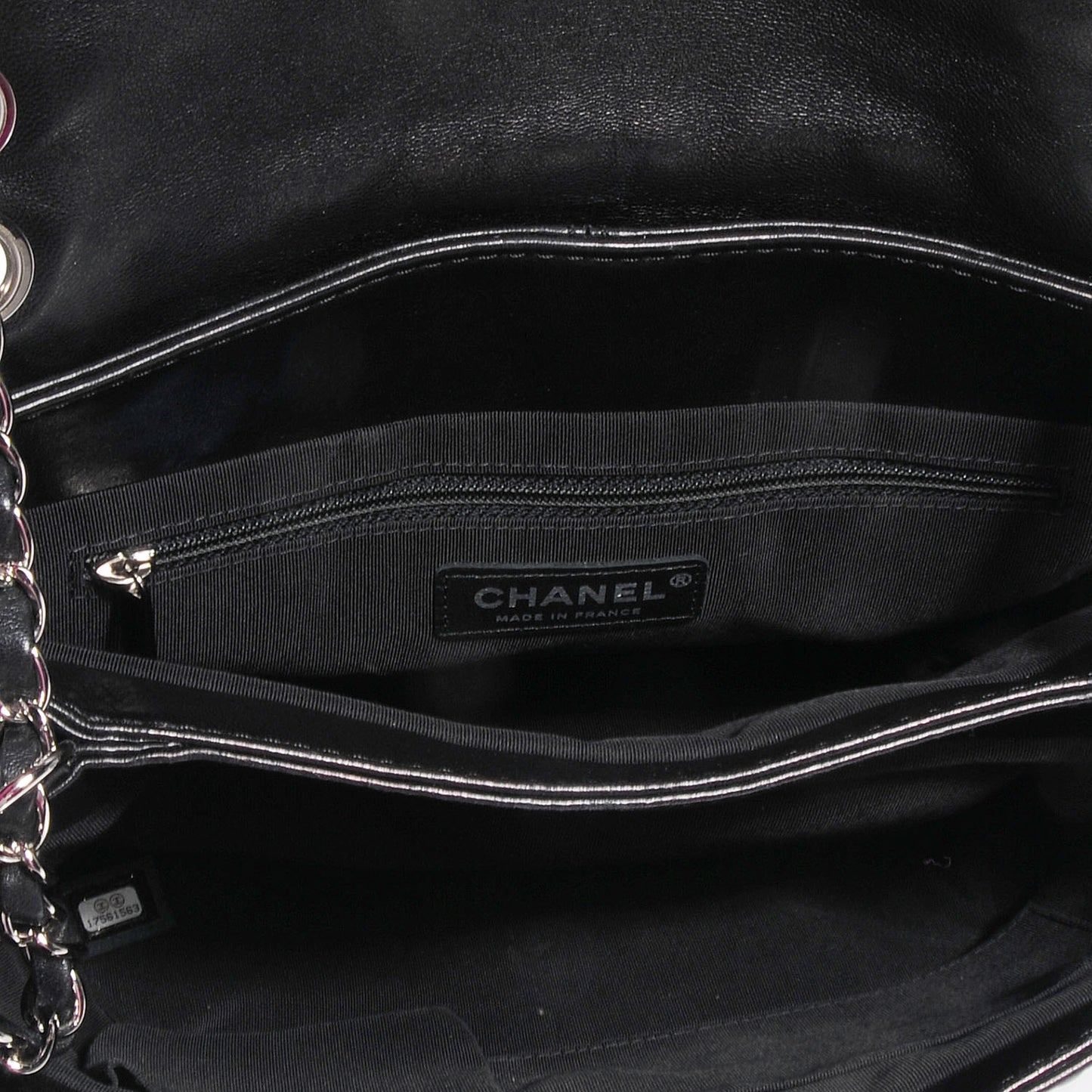 Shiny Calfskin Small Trianon Flap Black