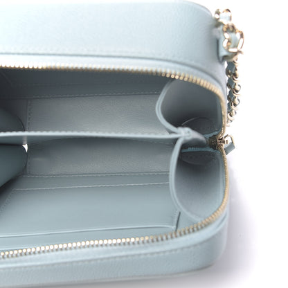 Chanel Caviar Quilted Filigree Vanity Clutch With Chain Light Blue 5 of 11