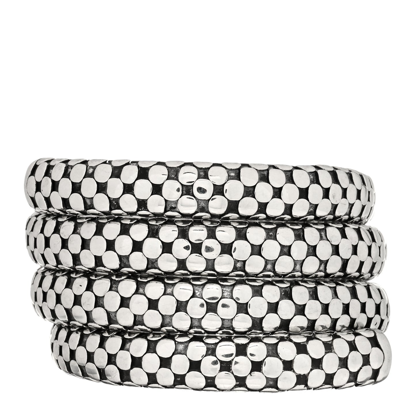 Sterling Silver Dot Triple Coil Bracelet