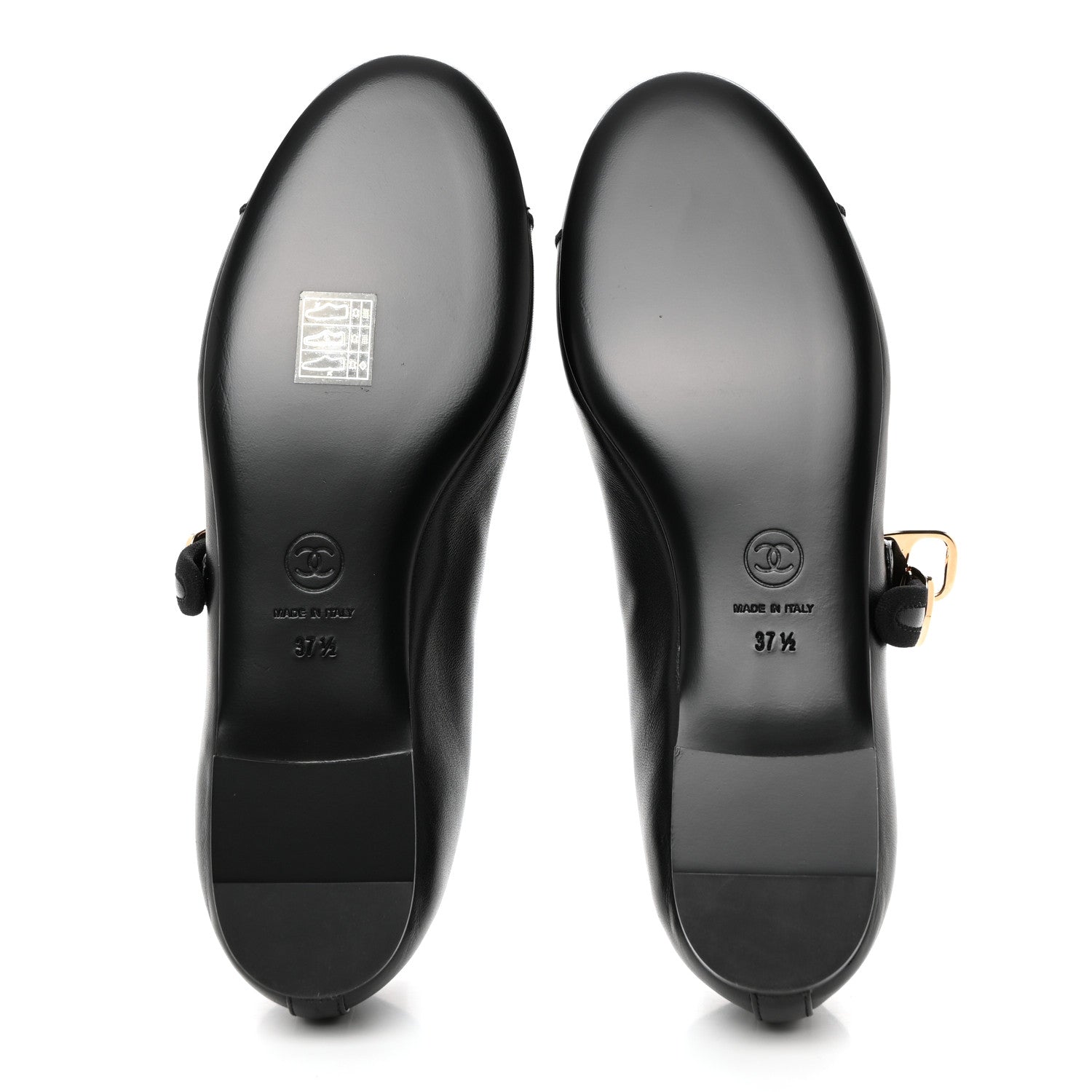 Chanel Lambskin Mary Jane Flats 37.5 Black 5 of 9
