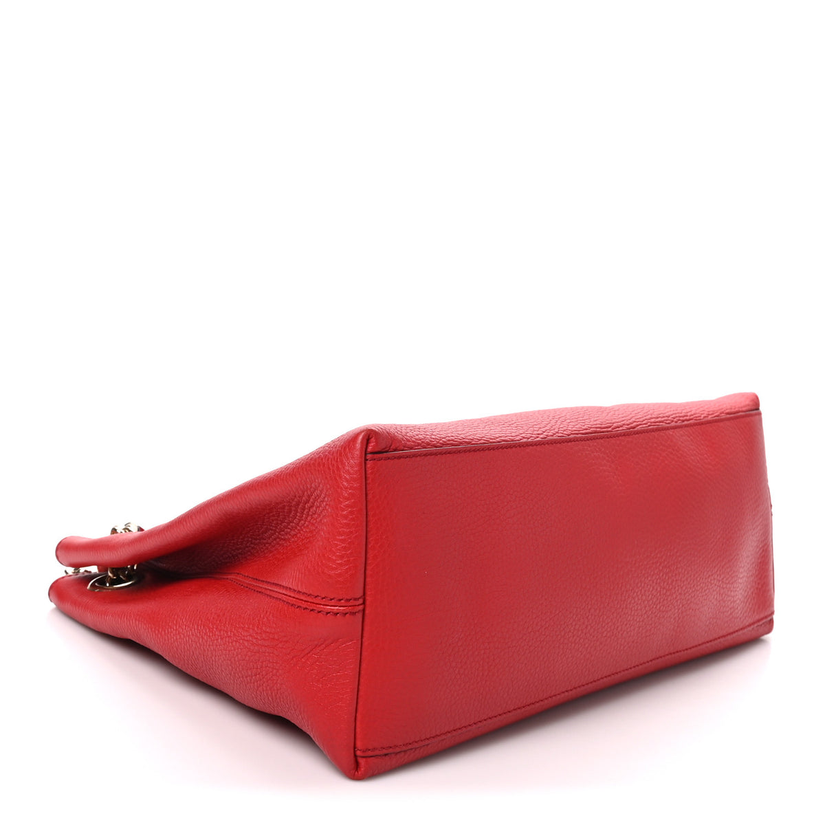 Gucci Pebbled Calfskin Medium Soho Chain Shoulder Bag Tabasco Red 4 of 11