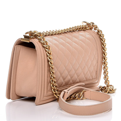 Chanel Caviar Quilted Medium Boy Flap Light Beige 4 of 8