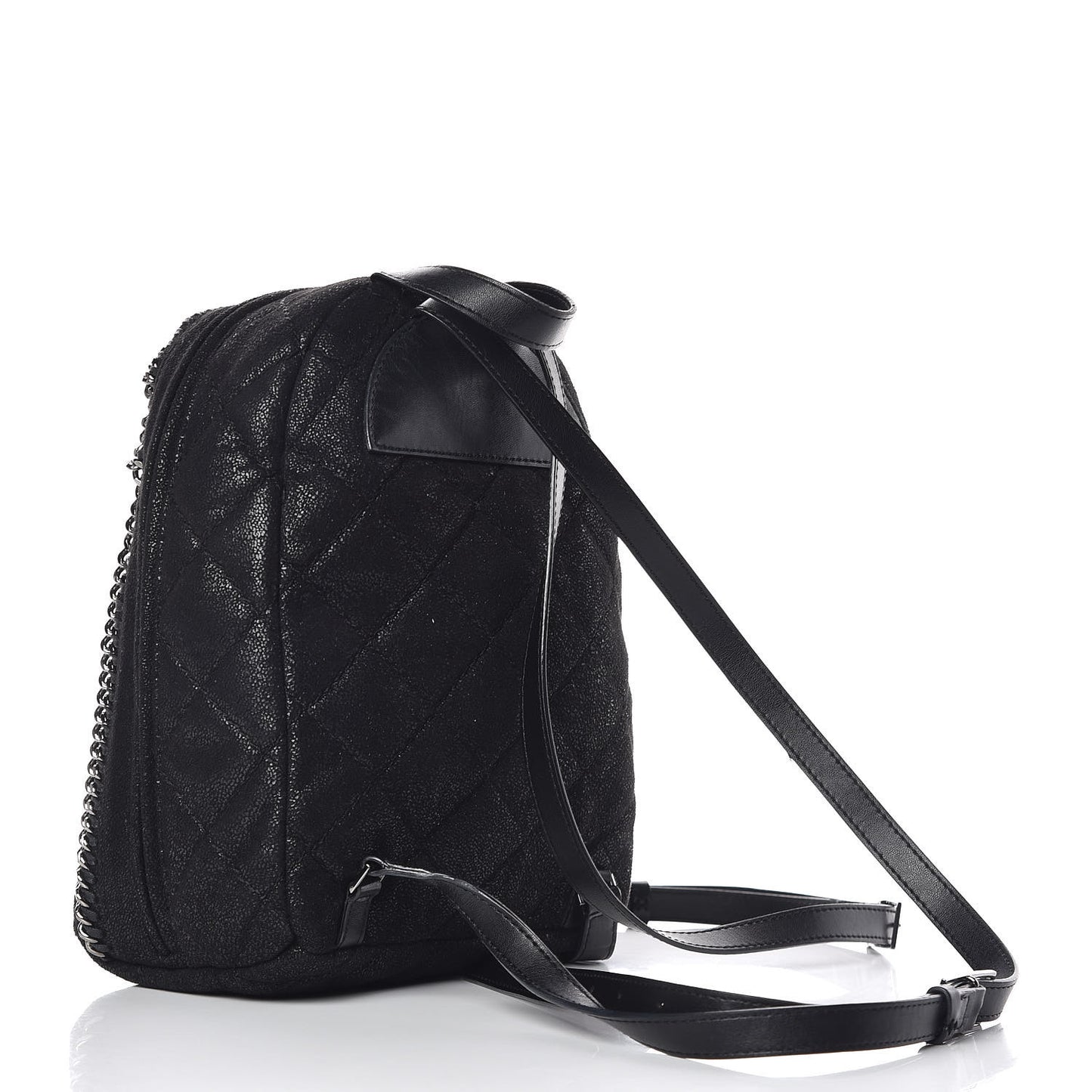 Shaggy Deer Quilted Mini Falabella Backpack Black