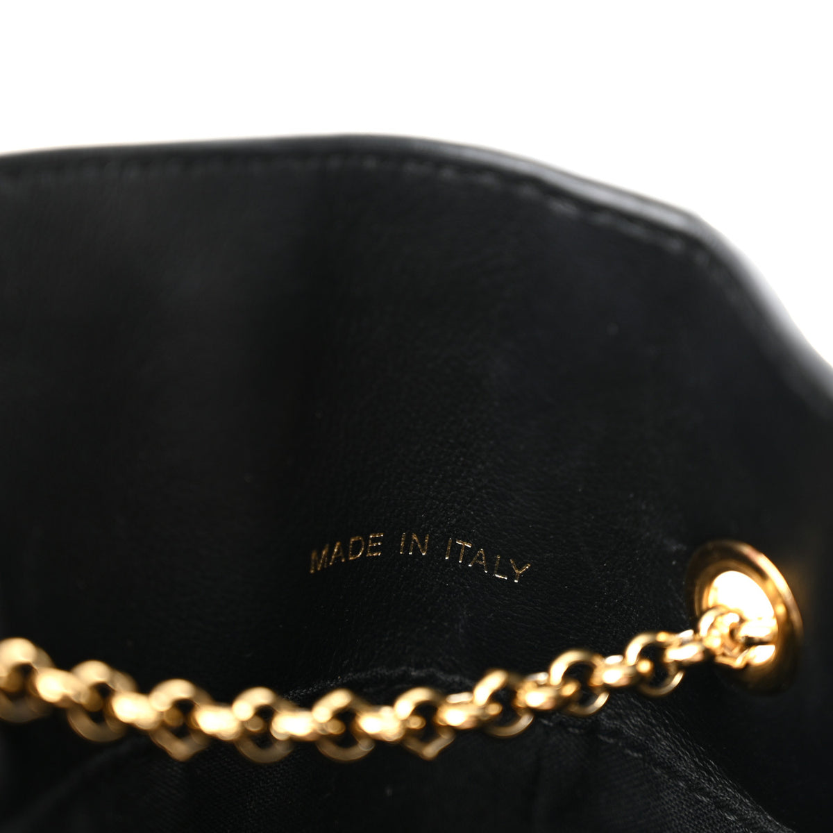 Fendi Vitello Grace King Karligraphy Chain Bucket Bag Black Bisquit 6 of 13