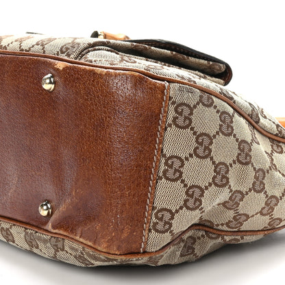 Gucci Monogram Canvas Bamboo Top Handle Bag Brown 9 of 10