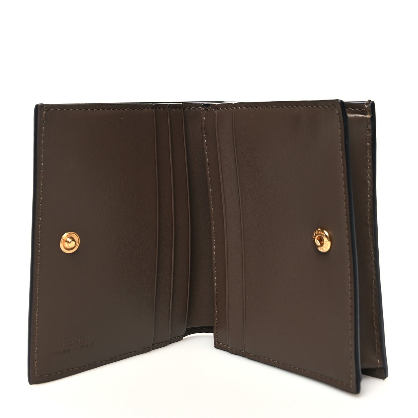 Calfskin FF 1974 Embossed Small Wallet Maya Black