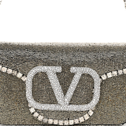 Valentino Garavani Swarovski Crystal Embroidered Vlogo Small Loco Shoulder Bag Crystal Silver 6 of 10