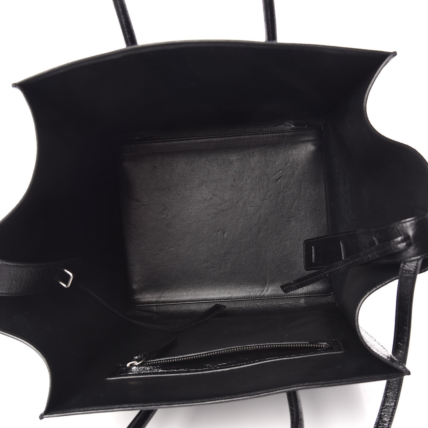 Celine Crinkled Patent Calfskin Medium Phantom Luggage Black 7 of 10