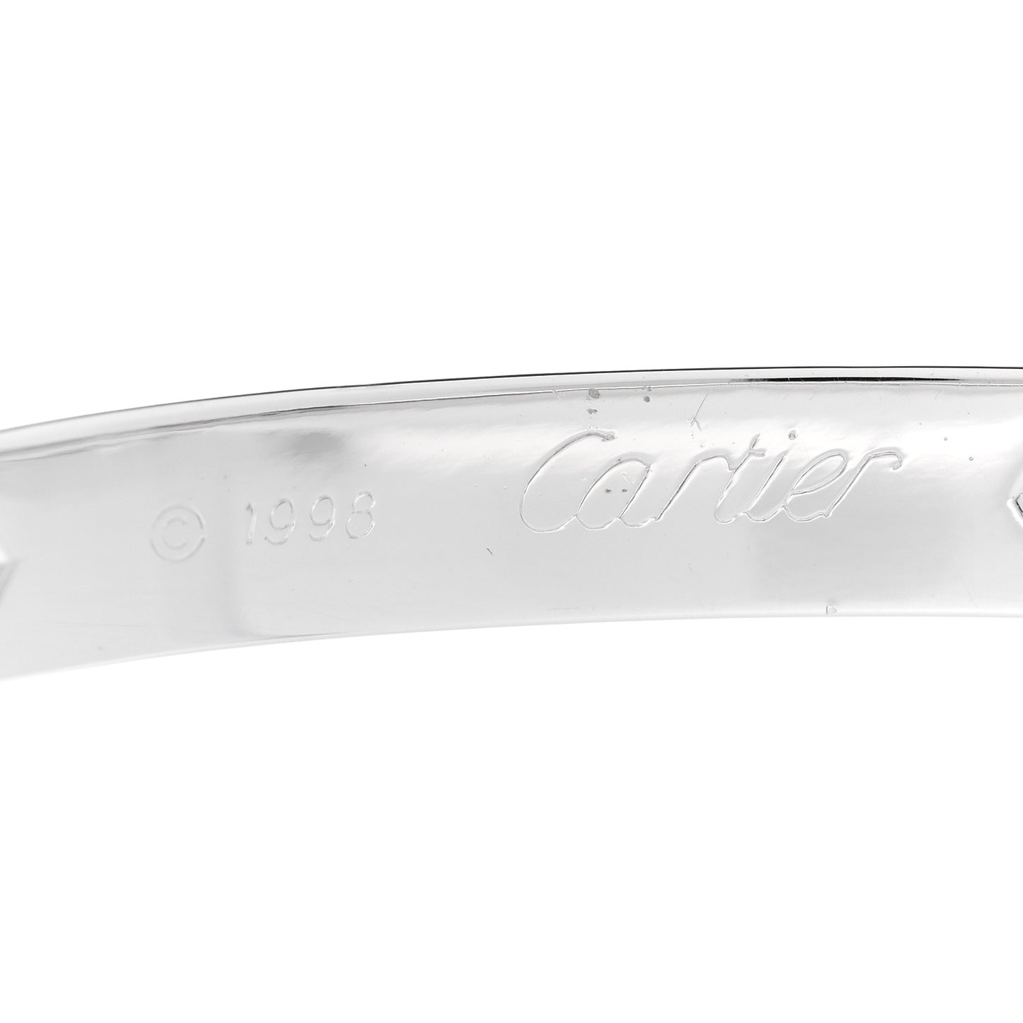 18K White Gold 6 Diamond LOVE Bracelet 17