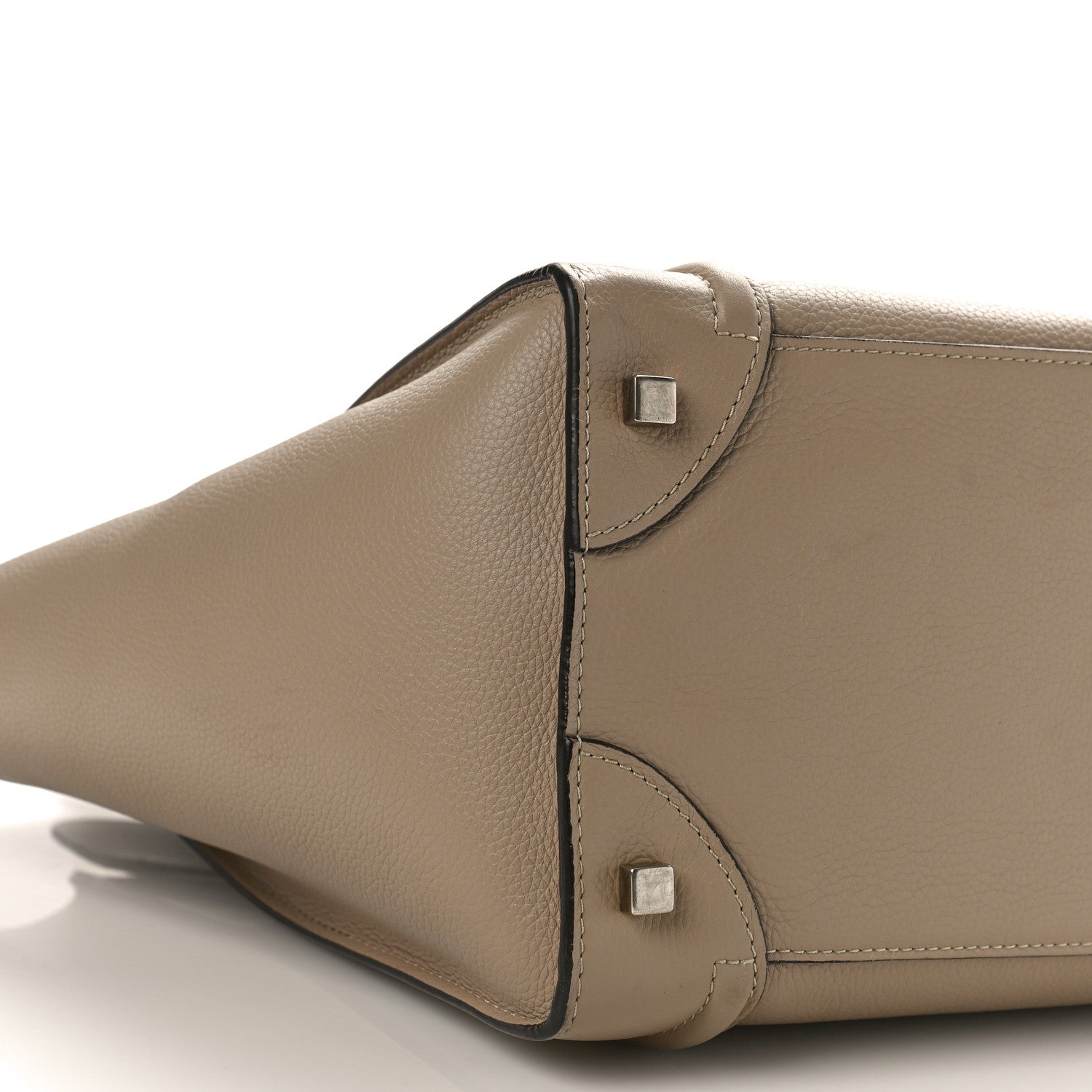 Celine Drummed Calfskin Mini Luggage Dune 7 of 11