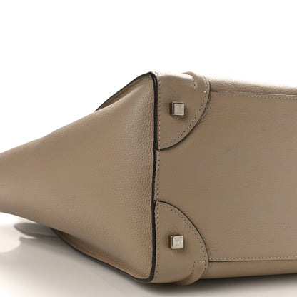 Celine Drummed Calfskin Mini Luggage Dune 7 of 11