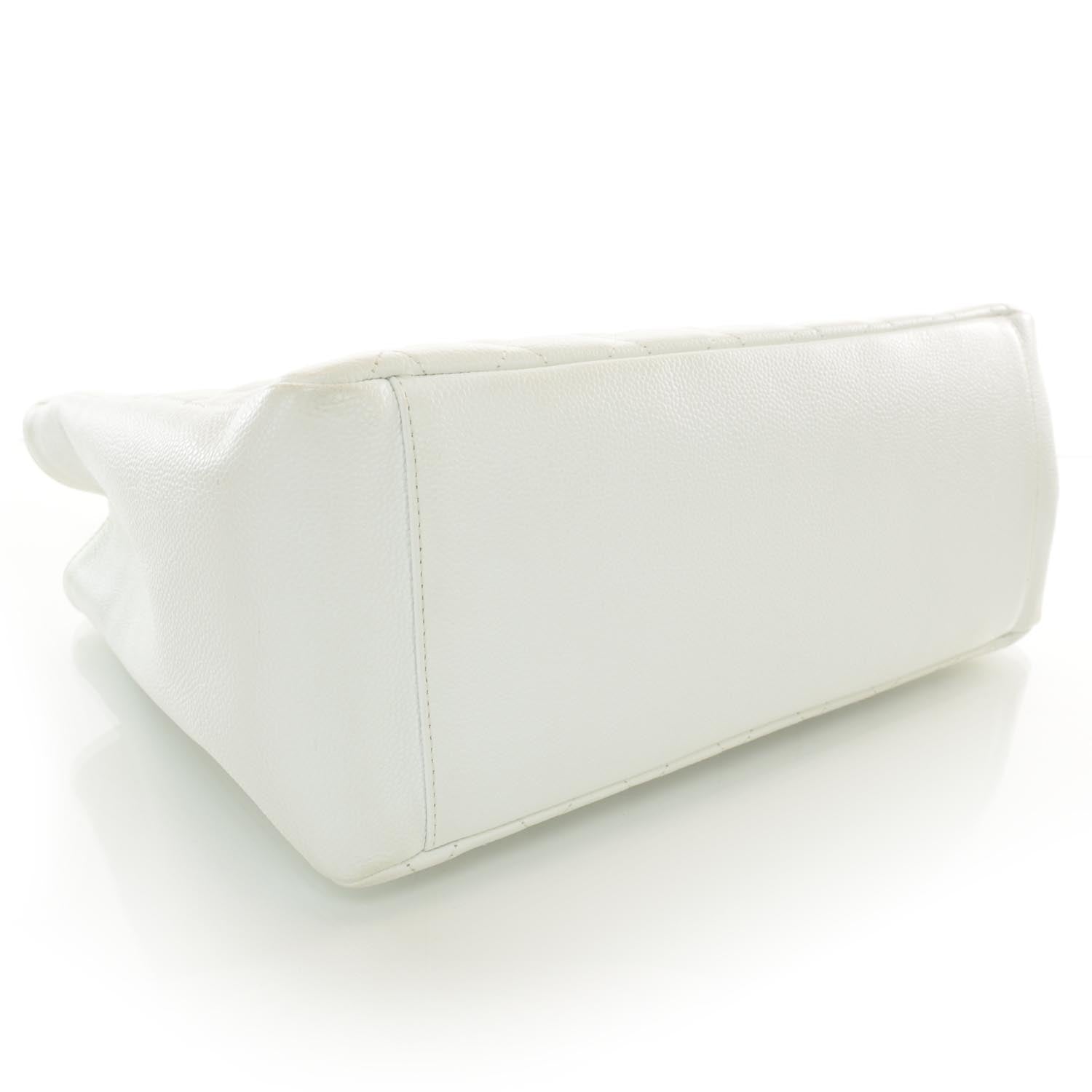 Chanel Caviar Grand Shopping Tote GST White 4 of 9