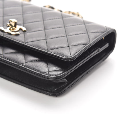 Chanel Lambskin Quilted Trendy CC Wallet On Chain WOC Black 10 of 12