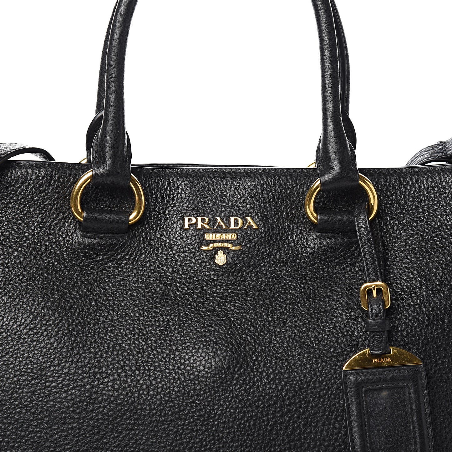 Vitello Daino Side Zip Tote Black