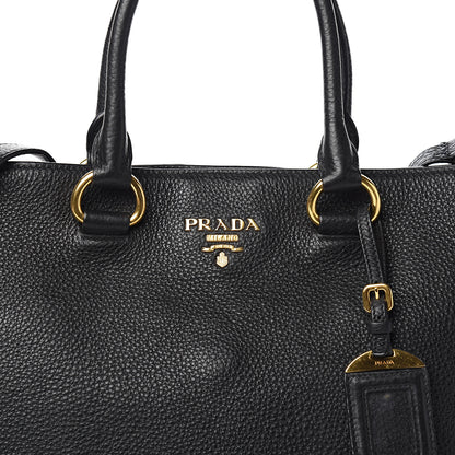 Prada Vitello Daino Side Zip Tote Black 9 of 9