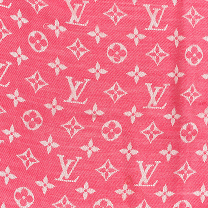 Louis Vuitton Wool Silk Monogram Denim Shawl Pivoine 7 of 10