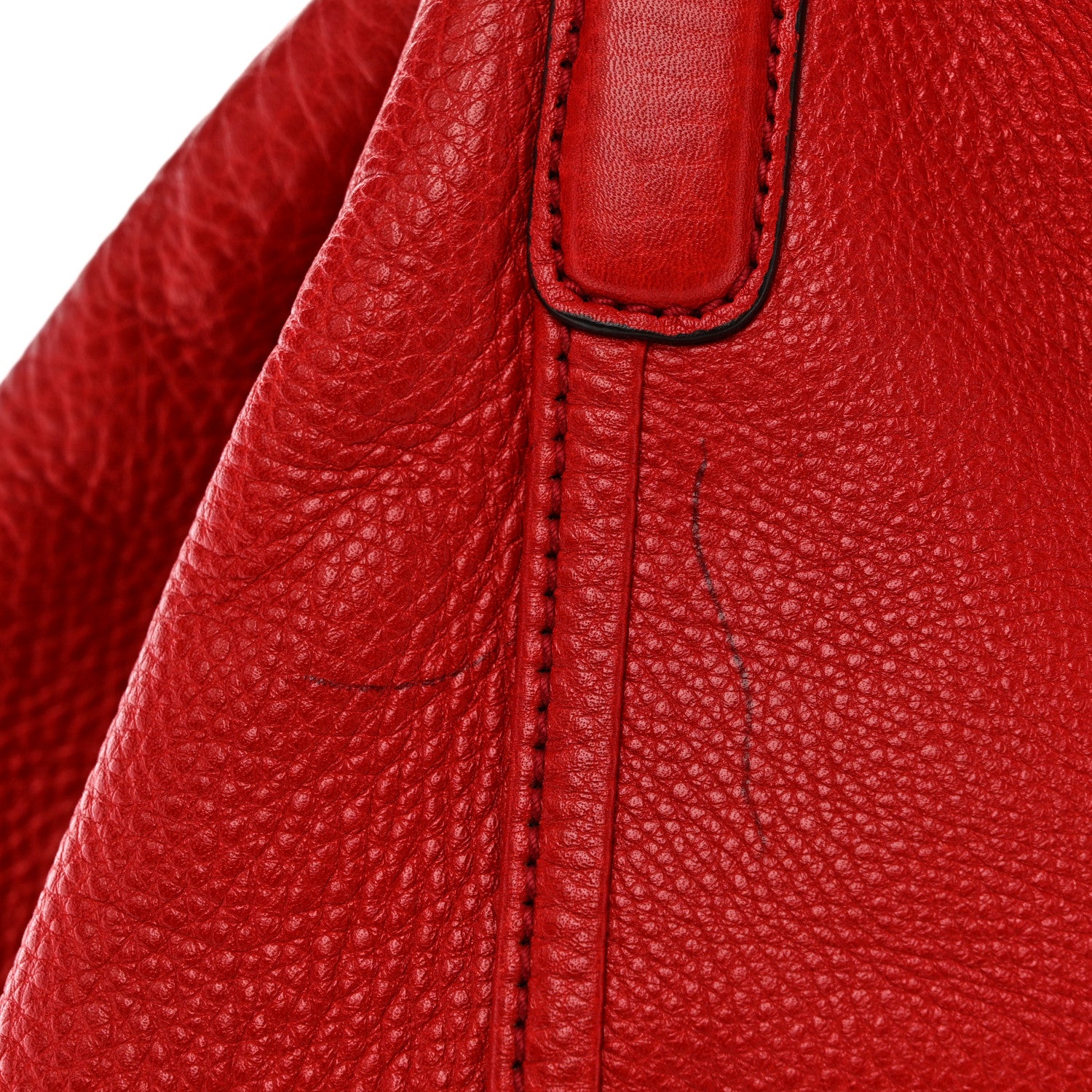 Gucci Pebbled Calfskin Large Soho Shoulder Bag Red Red 11 of 17