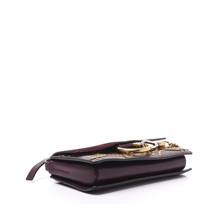 Chloe Suede Calfskin Studded Small Faye Shoulder Bag Dark Purple 3 of 8