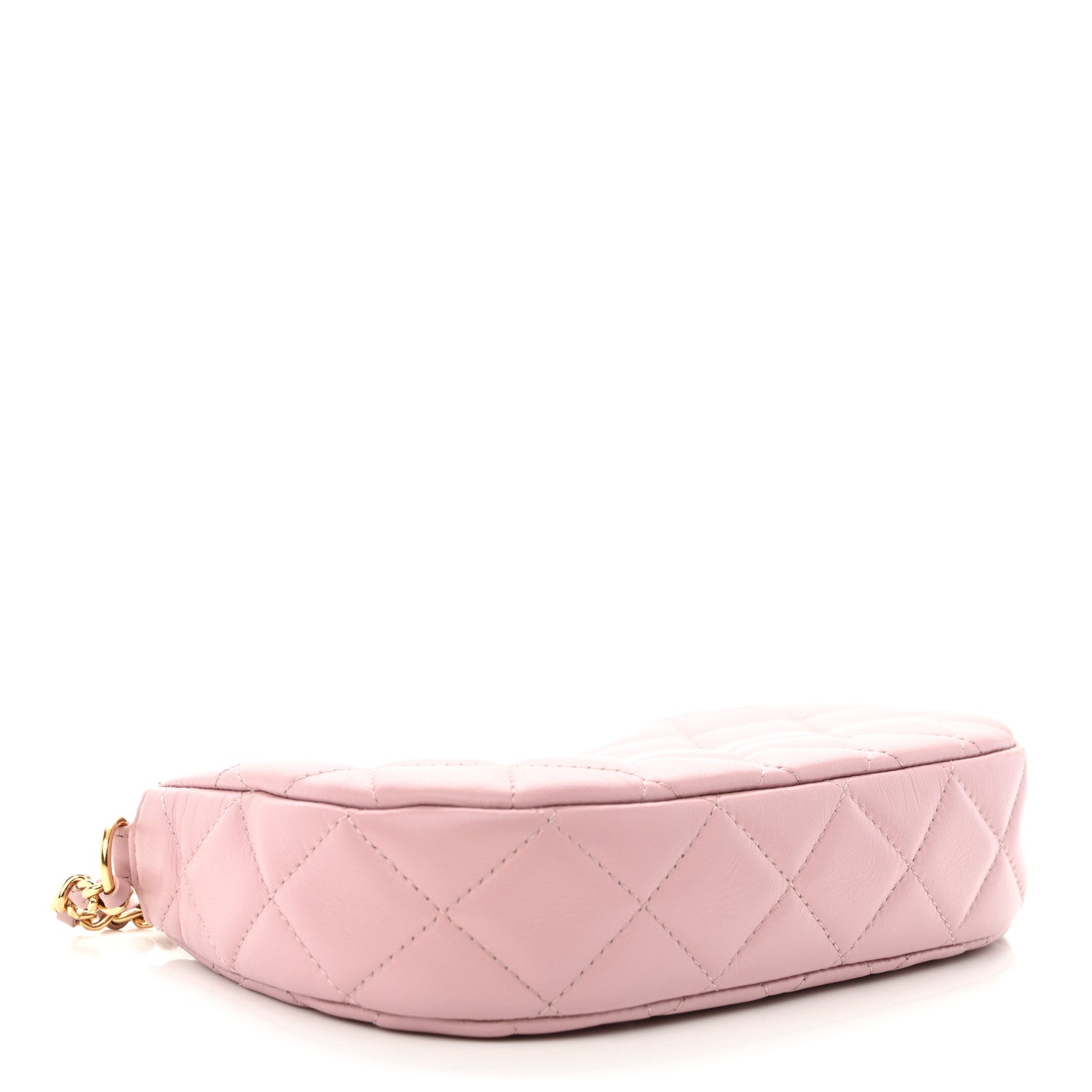Chanel Shiny Crumpled Calfskin Quilted Enamel Heart Hobo Light Pink 4 of 11