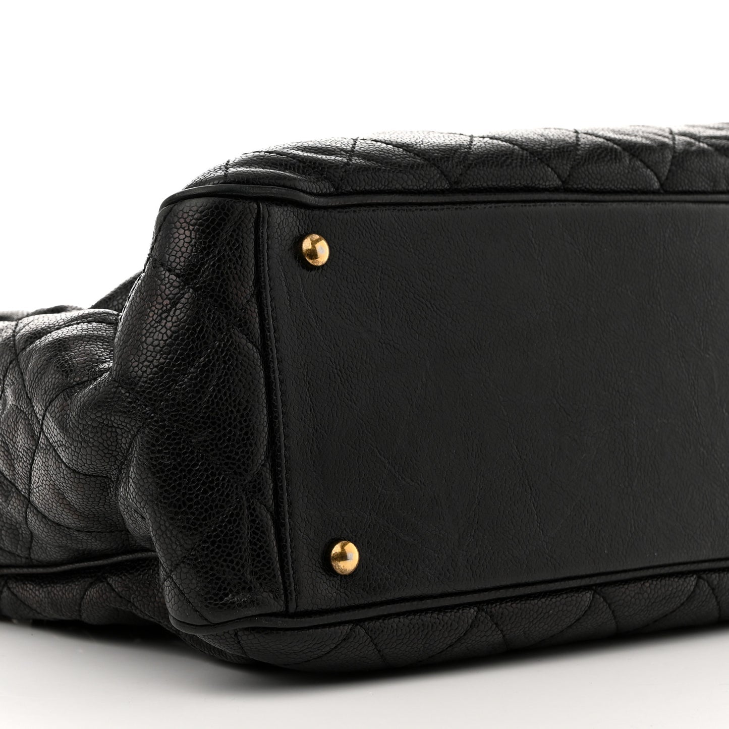 Glazed Caviar Quilted Small Shiva Tote Black