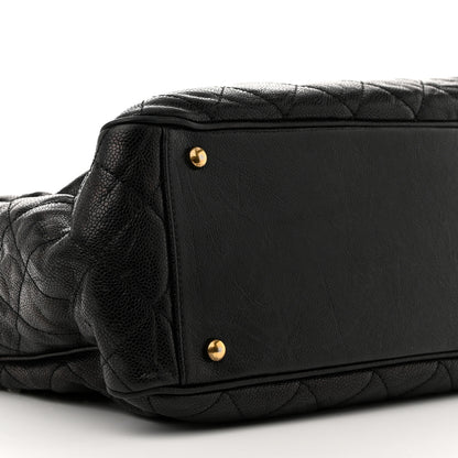 Chanel Glazed Caviar Quilted Small Shiva Tote Black 10 of 11